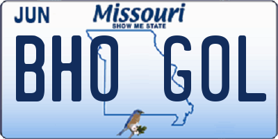 MO license plate BH0G0L