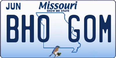 MO license plate BH0G0M