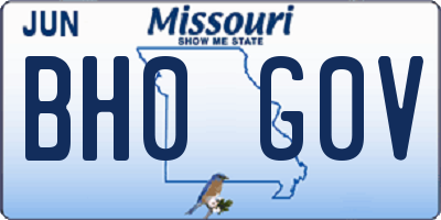 MO license plate BH0G0V