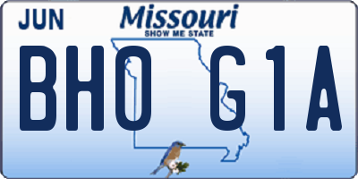 MO license plate BH0G1A