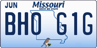 MO license plate BH0G1G