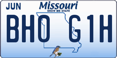 MO license plate BH0G1H