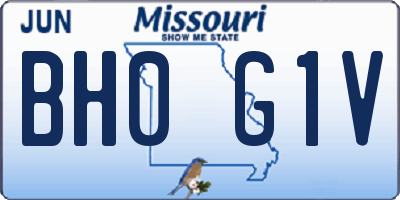 MO license plate BH0G1V