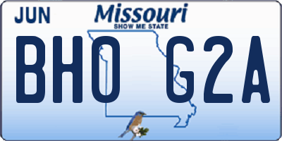 MO license plate BH0G2A