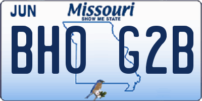 MO license plate BH0G2B