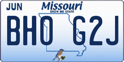MO license plate BH0G2J