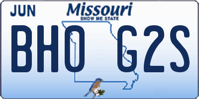 MO license plate BH0G2S