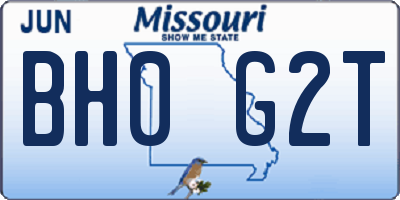 MO license plate BH0G2T