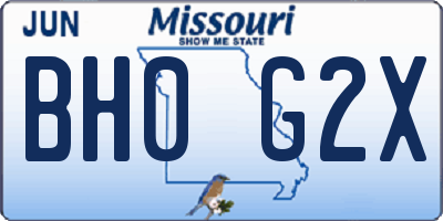 MO license plate BH0G2X