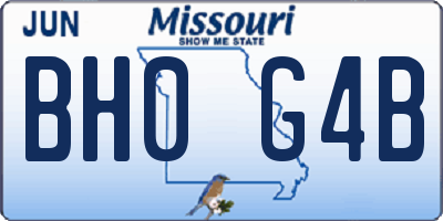 MO license plate BH0G4B