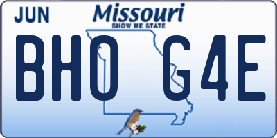 MO license plate BH0G4E