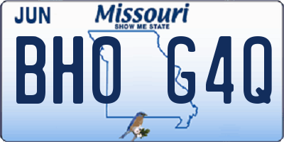 MO license plate BH0G4Q