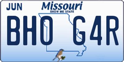 MO license plate BH0G4R