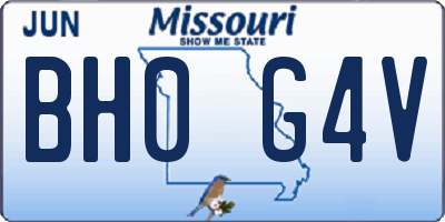 MO license plate BH0G4V