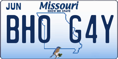 MO license plate BH0G4Y