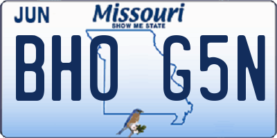 MO license plate BH0G5N
