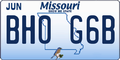 MO license plate BH0G6B