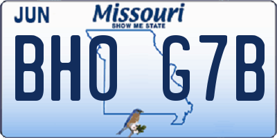 MO license plate BH0G7B