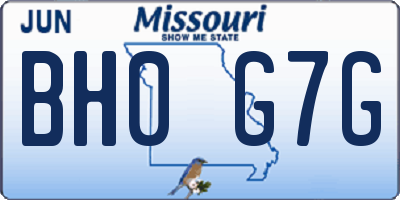 MO license plate BH0G7G