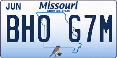 MO license plate BH0G7M
