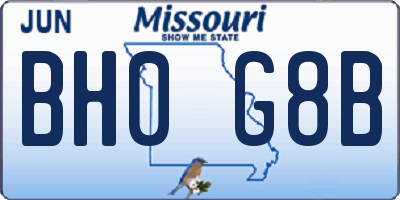 MO license plate BH0G8B