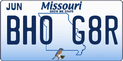 MO license plate BH0G8R