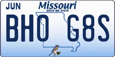 MO license plate BH0G8S