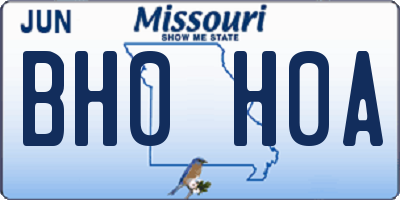 MO license plate BH0H0A