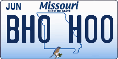 MO license plate BH0H0O