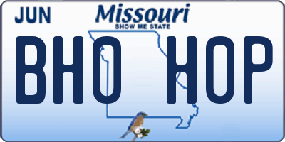 MO license plate BH0H0P