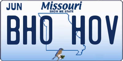 MO license plate BH0H0V