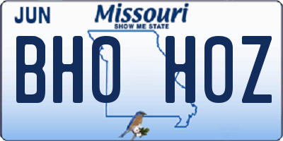 MO license plate BH0H0Z