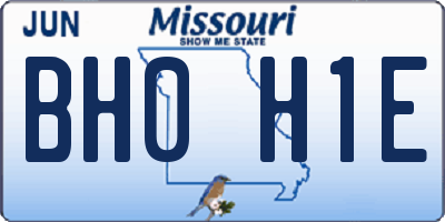 MO license plate BH0H1E