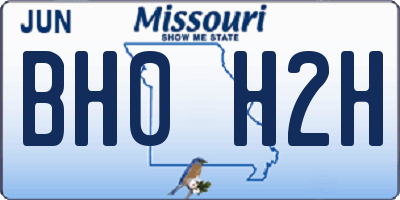 MO license plate BH0H2H