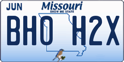 MO license plate BH0H2X