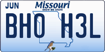 MO license plate BH0H3L