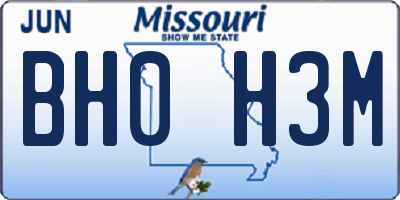 MO license plate BH0H3M