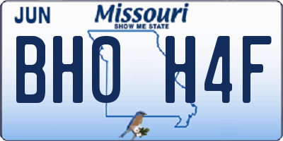 MO license plate BH0H4F