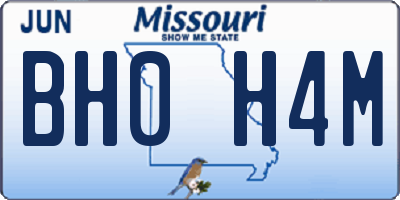 MO license plate BH0H4M