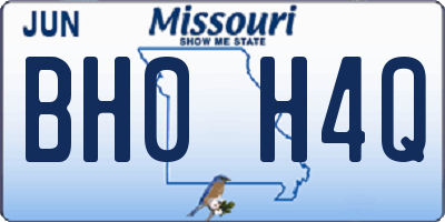 MO license plate BH0H4Q