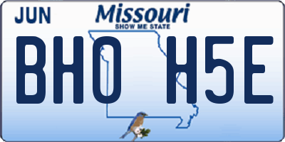 MO license plate BH0H5E
