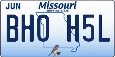 MO license plate BH0H5L