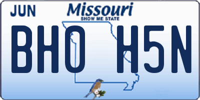 MO license plate BH0H5N