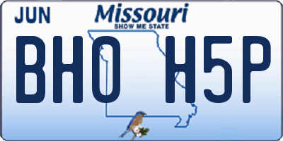 MO license plate BH0H5P