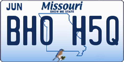 MO license plate BH0H5Q