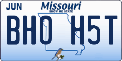 MO license plate BH0H5T