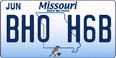 MO license plate BH0H6B