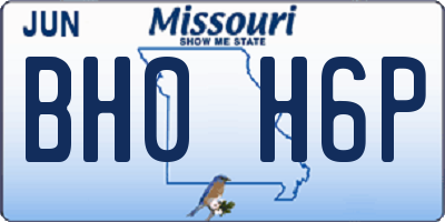 MO license plate BH0H6P