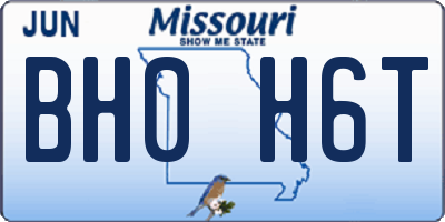 MO license plate BH0H6T