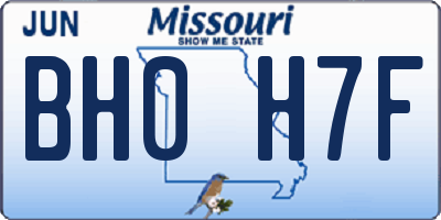 MO license plate BH0H7F